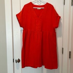 Orange red universal thread dress. Size XL